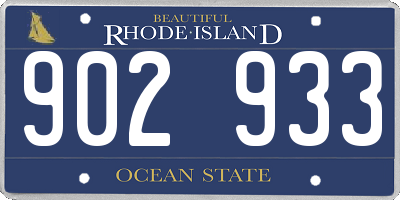 RI license plate 902933