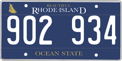 RI license plate 902934