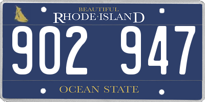 RI license plate 902947