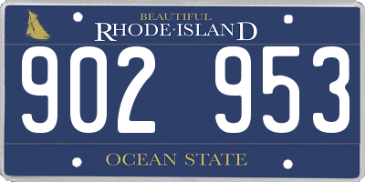 RI license plate 902953