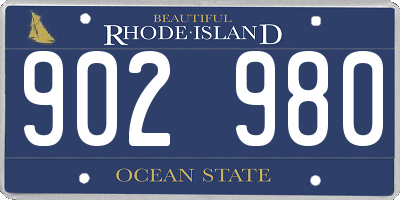 RI license plate 902980