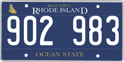 RI license plate 902983