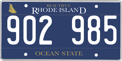 RI license plate 902985
