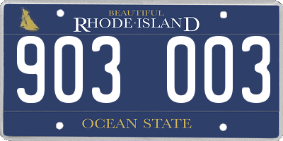 RI license plate 903003