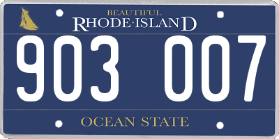 RI license plate 903007