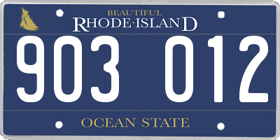 RI license plate 903012