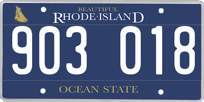 RI license plate 903018