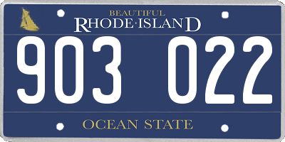 RI license plate 903022