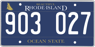 RI license plate 903027