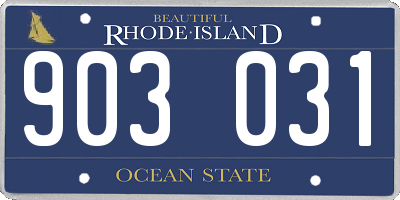 RI license plate 903031