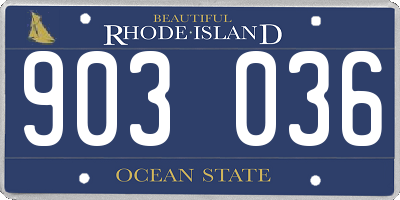 RI license plate 903036