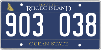 RI license plate 903038