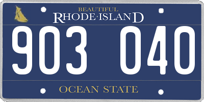 RI license plate 903040