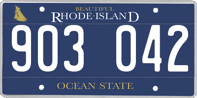 RI license plate 903042