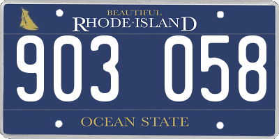 RI license plate 903058