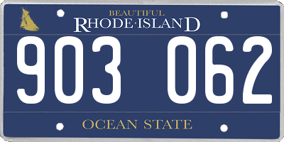 RI license plate 903062