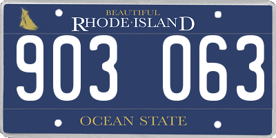 RI license plate 903063