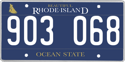 RI license plate 903068