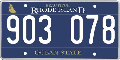 RI license plate 903078