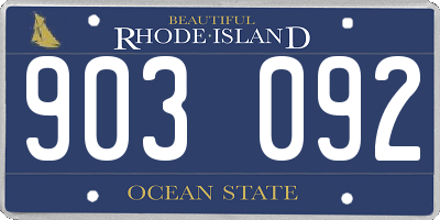 RI license plate 903092