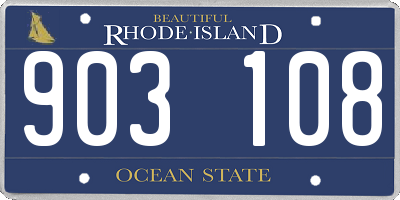 RI license plate 903108