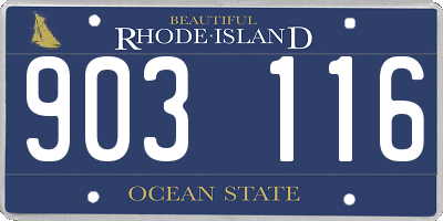 RI license plate 903116