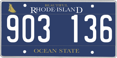 RI license plate 903136