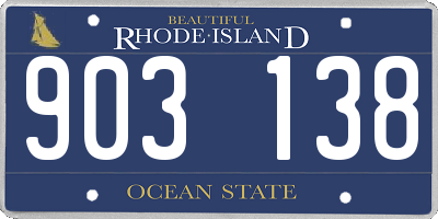 RI license plate 903138