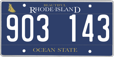 RI license plate 903143