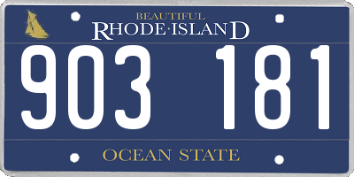 RI license plate 903181