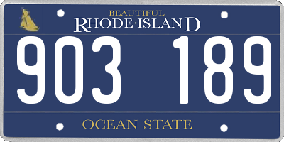 RI license plate 903189