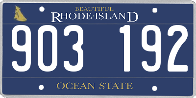 RI license plate 903192