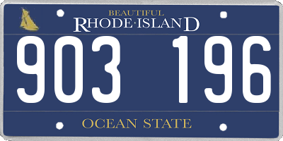RI license plate 903196