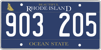 RI license plate 903205