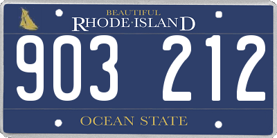 RI license plate 903212