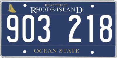 RI license plate 903218