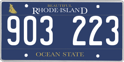RI license plate 903223