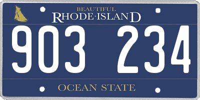 RI license plate 903234