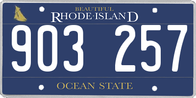 RI license plate 903257