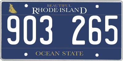RI license plate 903265