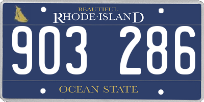 RI license plate 903286