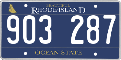 RI license plate 903287