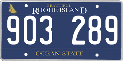 RI license plate 903289