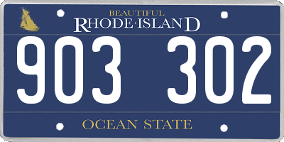 RI license plate 903302