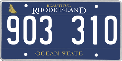RI license plate 903310