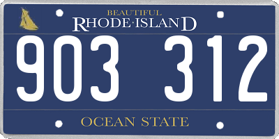 RI license plate 903312
