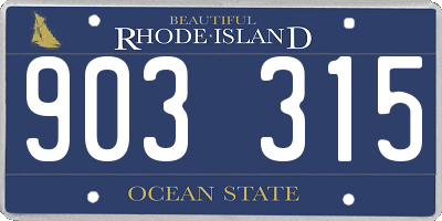 RI license plate 903315