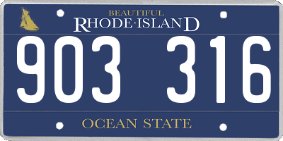 RI license plate 903316