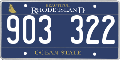 RI license plate 903322