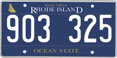 RI license plate 903325